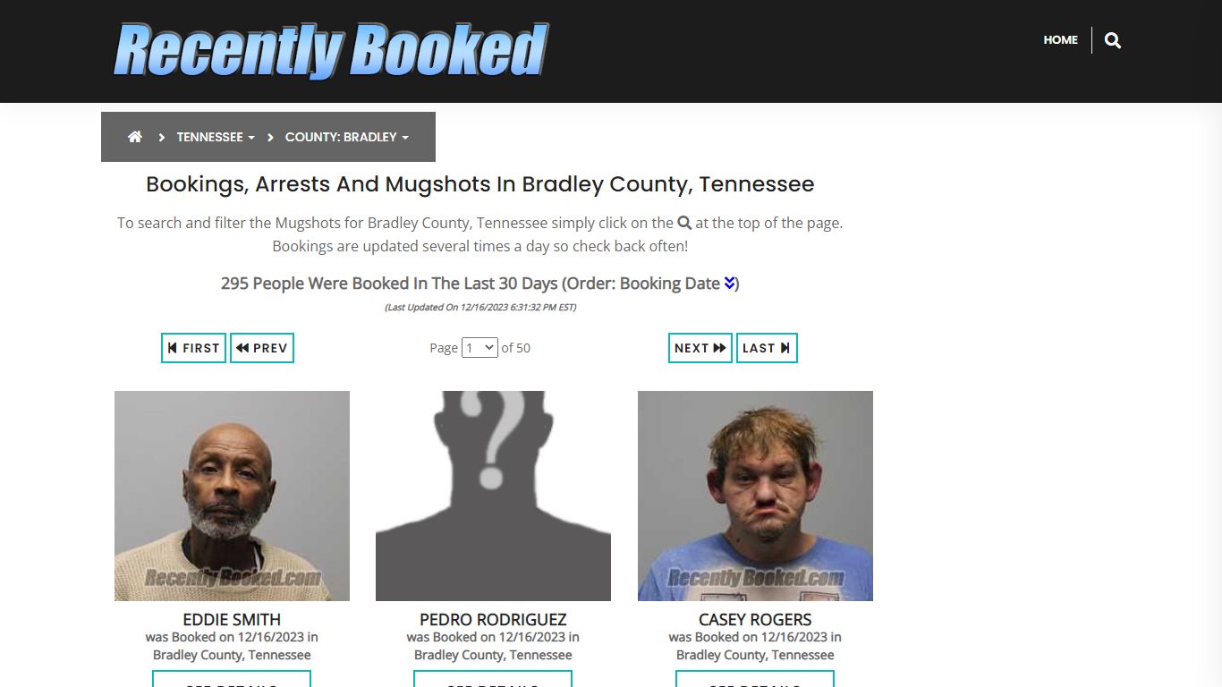 Bookings, Arrests and Mugshots in Bradley County, Tennessee