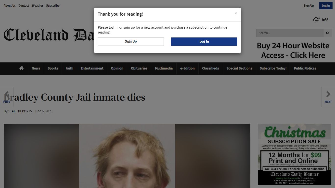 Bradley County Jail inmate dies | News | clevelandbanner.com