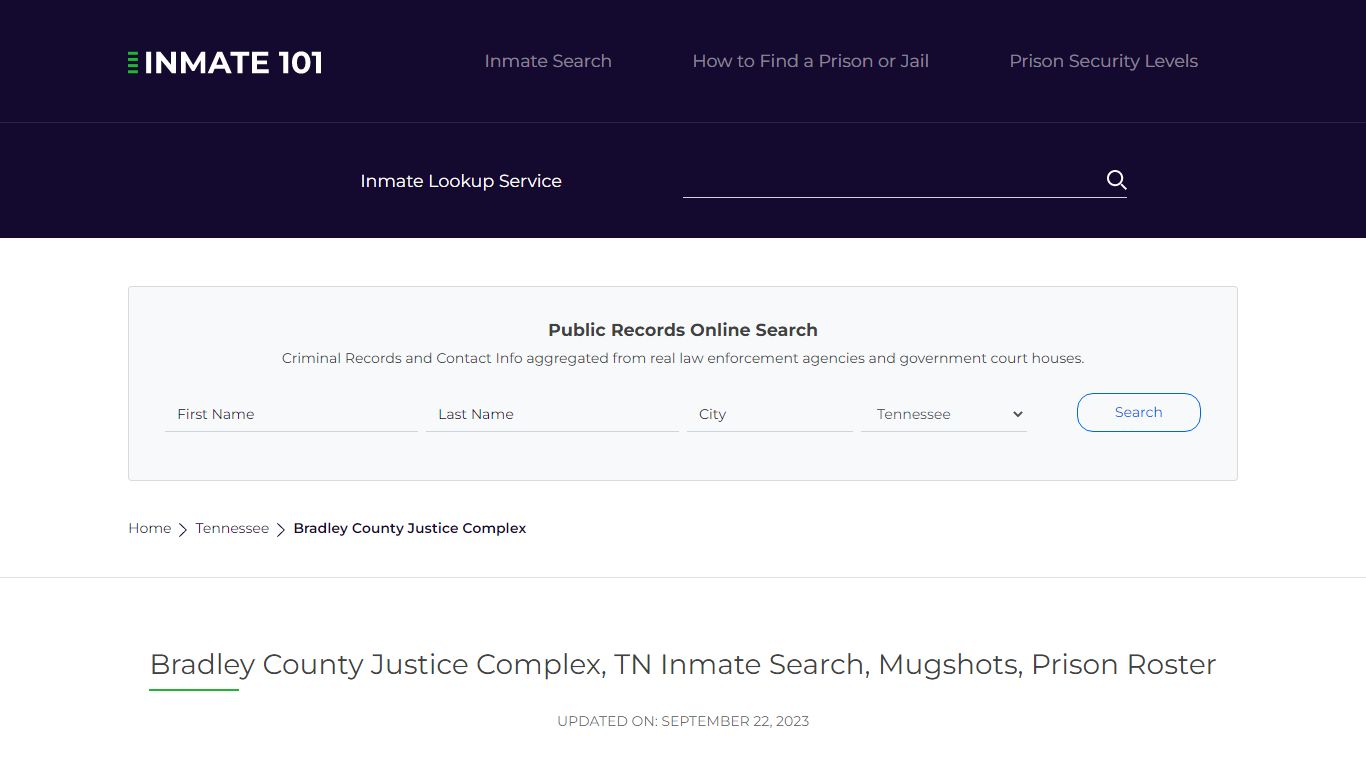 Bradley County Justice Complex, TN Inmate Search, Mugshots, Prison ...